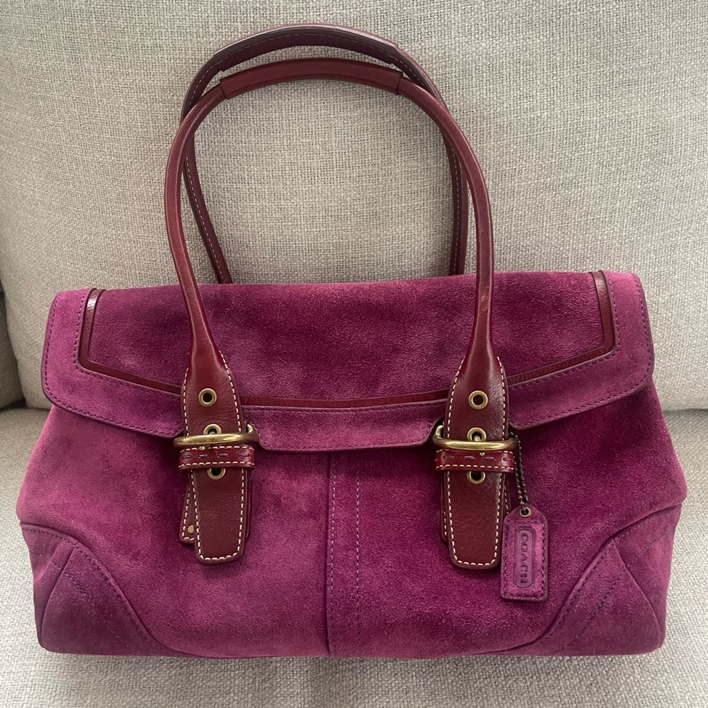 Coach Plum Suede Satchel
